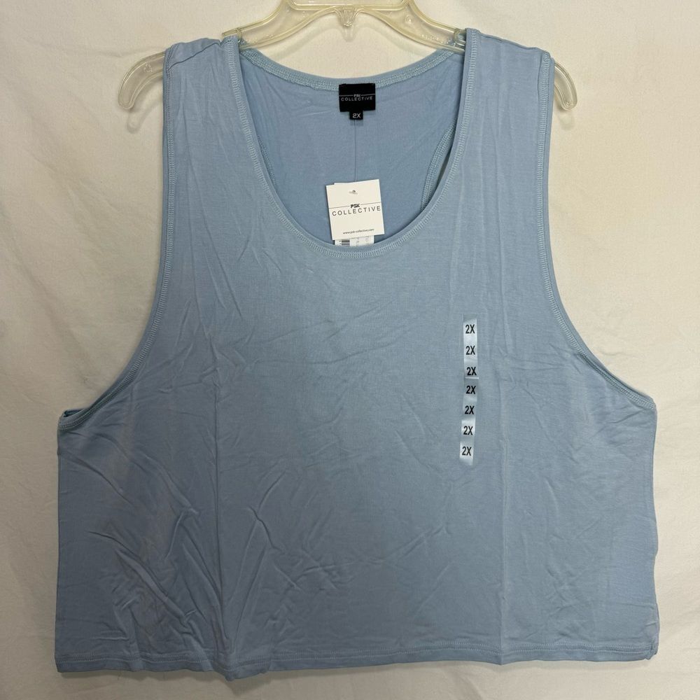 NWT PSK Collective Baby Blue Racerback Tank Top Size 2X